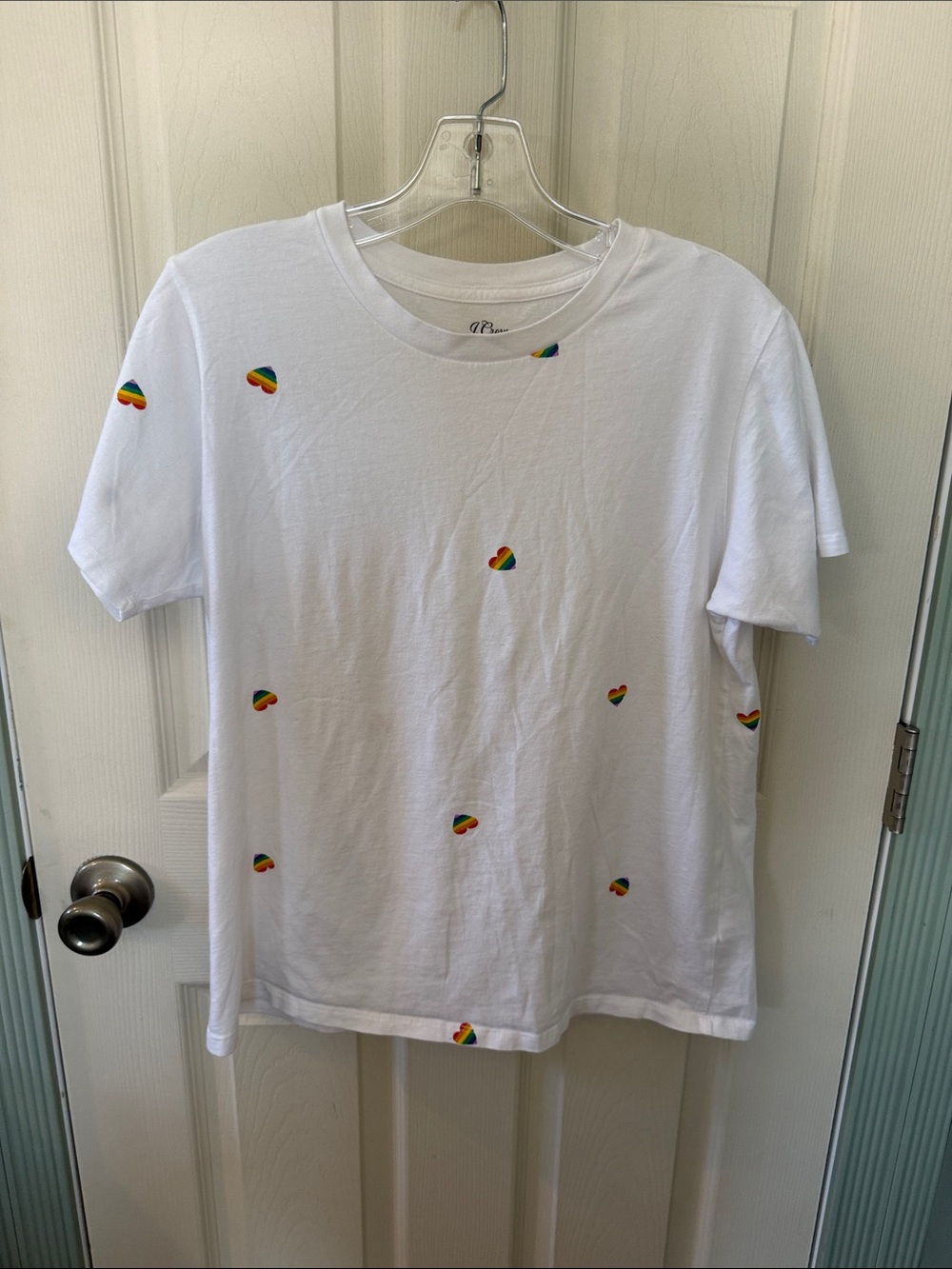 J. Crew White Pride Crewneck Tee